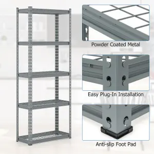 Costway 5-Tier Garage Storage Shelves Adjustable Heavy Duty Metal Storage Shelving Unit 71 x 31 x 168 cm