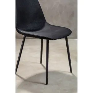 Comfortable Sturdy Black Fabric Dining Chair, Contemporary Modern Dining Chair, Versatile Modern Chair