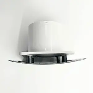 AirTech-UK Bathroom Extractor Fan 100 mm / 4" Brushed Chrome Finish decorative Front Panel with Pull Cord