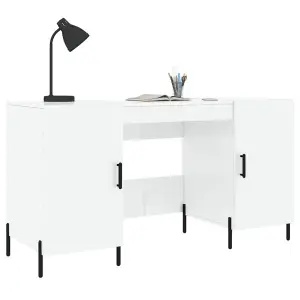 Berkfield Desk High Gloss White 140x50x75 cm Engineered Wood