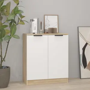 Jahmarley Sideboard 60x30x70 cm Engineered Wood White/Sonoma Oak