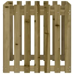 Berkfield Garden Planter with Fence Design 70x70x70 cm Impregnated Wood Pine