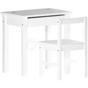 Junior Vida Aries White Solid Pine Desk & Chair 2 Piece Set Children Kids Furniture