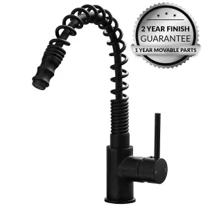 SIA KT7BL Black Pull Out Spray Single Lever Monobloc Kitchen Sink Mixer Tap