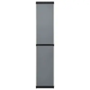 Berkfield Garden Storage Cabinet with 3 Shelves Grey & Black 34x40x168 cm