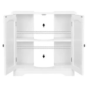 Yaheetech White Freestanding Bathroom Under Sink Cabinet