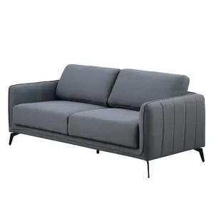 Oslo Modern Scandi Style Fabric Living Room 3 Seater Sofa (Dark Grey)