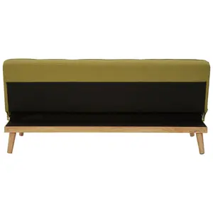 Interiors by Premier 3 Seat Green Sofa Bed, Comfy Padded Velvet Seat, Built to Last Bedroom Sofa, Easy to Clean Lounge Sofa