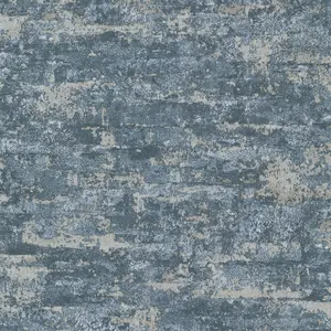 Grandeco Drew Textured Blown Mica Vinyl Wallpaper, Blue