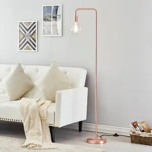 CGC CAITLIN Brushed Copper Curved Metal Floor Lamp