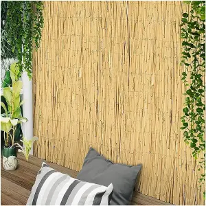 1m x 3m Thick Bamboo Screening Roll Natural Fence Peeled Reed Fencing Outdoor Garden