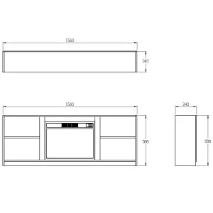 Suncrest Camden Grey MDF & stainless steel Freestanding Electric fire suite