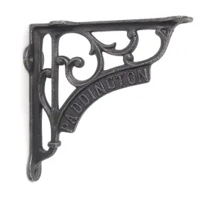 Oakcrafts - Pair of Antique Cast Iron London Paddington Shelf Brackets - 125mm x 125mm