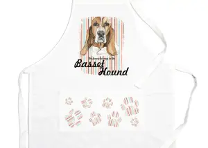 Purely Home Basset Hound Apron - Novelty Kitchen Gift for Dog Lovers