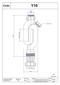 McAlpine Y10 75mm Water Seal Straight Through Trap with Multifit Outlet and Two Cleaning Eyes