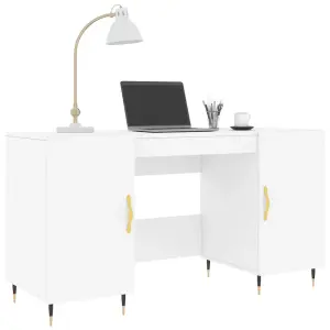 Berkfield Desk White 140x50x75 cm Engineered Wood