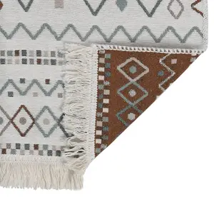 Rug Beige and Blue 120x180 cm Cotton