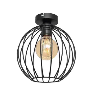 Luminosa Mercure Semi Flush Light Black 24cm