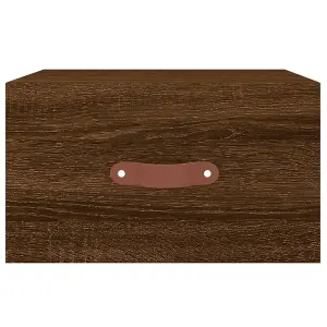 Berkfield Wall-mounted Bedside Cabinet Brown Oak 35x35x20 cm