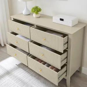 Melody Maison Large 6 Drawer Chest of Drawers - Hales Taupe Range