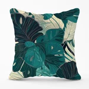 Tropical Green Leaves Cushions 45cm x 45cm