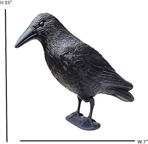 1x Crow Decoy Bird Deterrent Lifelike And Realistic Full Bodied Pest Control