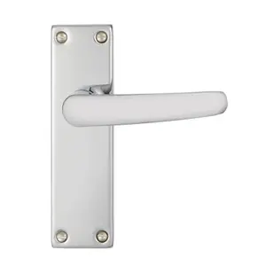 Abla Polished Chrome effect Aluminium Latch Door handle (L)109mm (D)48mm