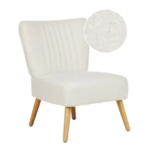 Beliani Retro Armchair VAASA Boucle White