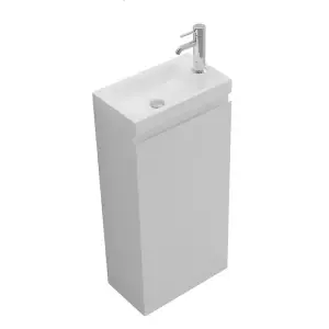 Aquarius Halite Waterproof White 400mm Vanity Unit and 1TH Basin