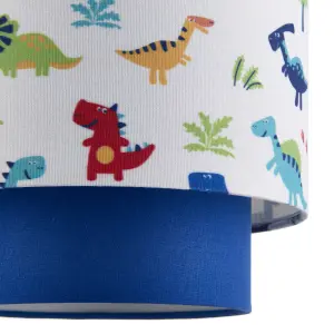 Printed Multicolour Dinosaur Light shade (D)25cm