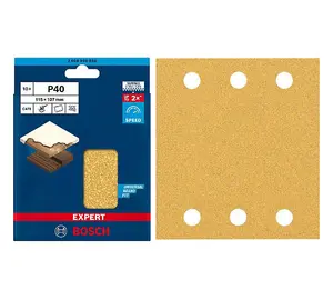 BOSCH Dual Application BEST for Wood & Paint Sanding Sheets (Square 115 x 107mm - 10/Pk) For: Bosch GSS 160 & GSS 18V-10 Sanders