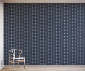 Bobbi Beck eco friendly Blue modern wavy line Wallpaper