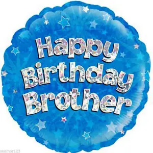 Oaktree 18 Inch Happy Birthday Brother Foil Balloon Blue (18 Inch)