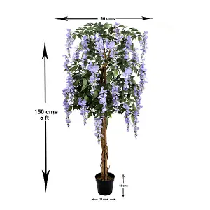 GreenBrokers Artificial Lilac Wisteria Tree 150cm/5ft