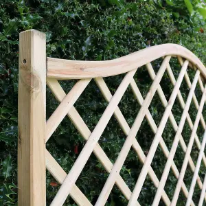 Zest York Wooden Rectangular Garden Planter & Lattice Trellis