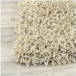 Abaseen 60x110 cm Light Beige Shaggy Rug - Soft Touch Thick Pile Modern Rugs - Washable Area Rugs for Home and Office