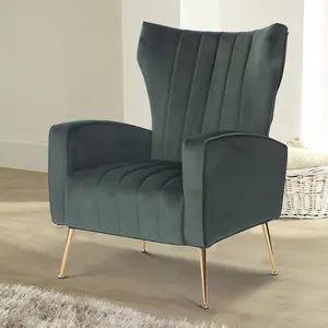 Velvet Bottle Green Talia Accent Chair