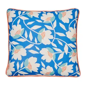 Luna Floral Square Throw Cushion Duck Egg