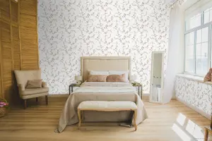 Galerie Cottage Chic Pink Floral Trail EcoDeco Material Wallpaper Roll