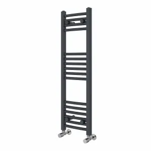 Right Radiators 1000x300 mm Curved Heated Towel Rail Radiator Bathroom Ladder Warmer Anthracite