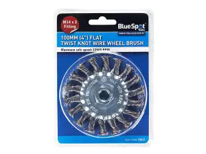 BlueSpot Tools Flat Twist Knot Wire Wheel 100mm M14 X 2