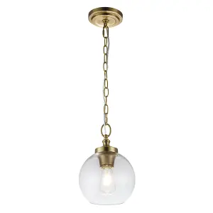 Elstead Feiss Tabby Dome Pendant Ceiling Light Burnished Brass