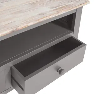 Florence Dove Grey Corner TV Unit With 2 Drawers and Shelf