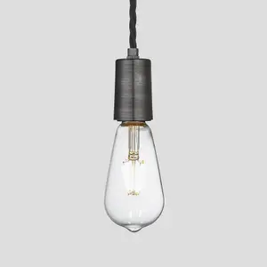 Industville Sleek Edison Pendant, 1 Wire, Pewter