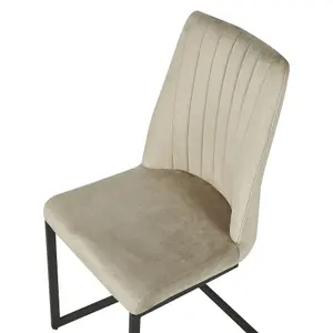 Set of 2 Dining Chairs LAVONIA Velvet Taupe