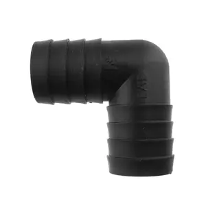 19mm (3/4") elbow connector for use with 3/4" corrugated garden pond hose/pipe,complete with two matching double wire clamps