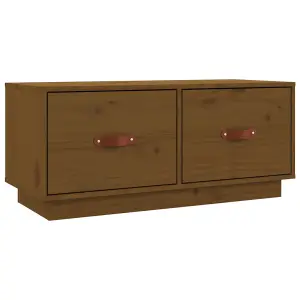 Berkfield TV Cabinet Honey Brown 80x34x35 cm Solid Wood Pine