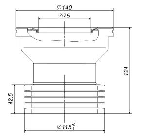 Aniplast 110mm 4 Inch Toilet WC Straight Waste Pan Connector Rubber Connector for Toilet Pans