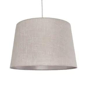 Inlight Petra Light Grey Woven effect Slubby Light shade (D)40cm