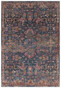 Traditional Persian Bordered Floral Easy to clean Rug for Dining Room Bed Room and Living Room-120cm X 170cm